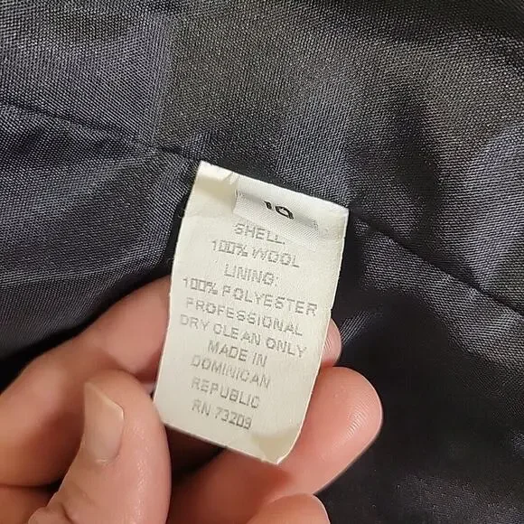 Marvin Richards Black Wool Coat With Pockets Short Double Breasted Women Size 10 - Picture 5 of 6